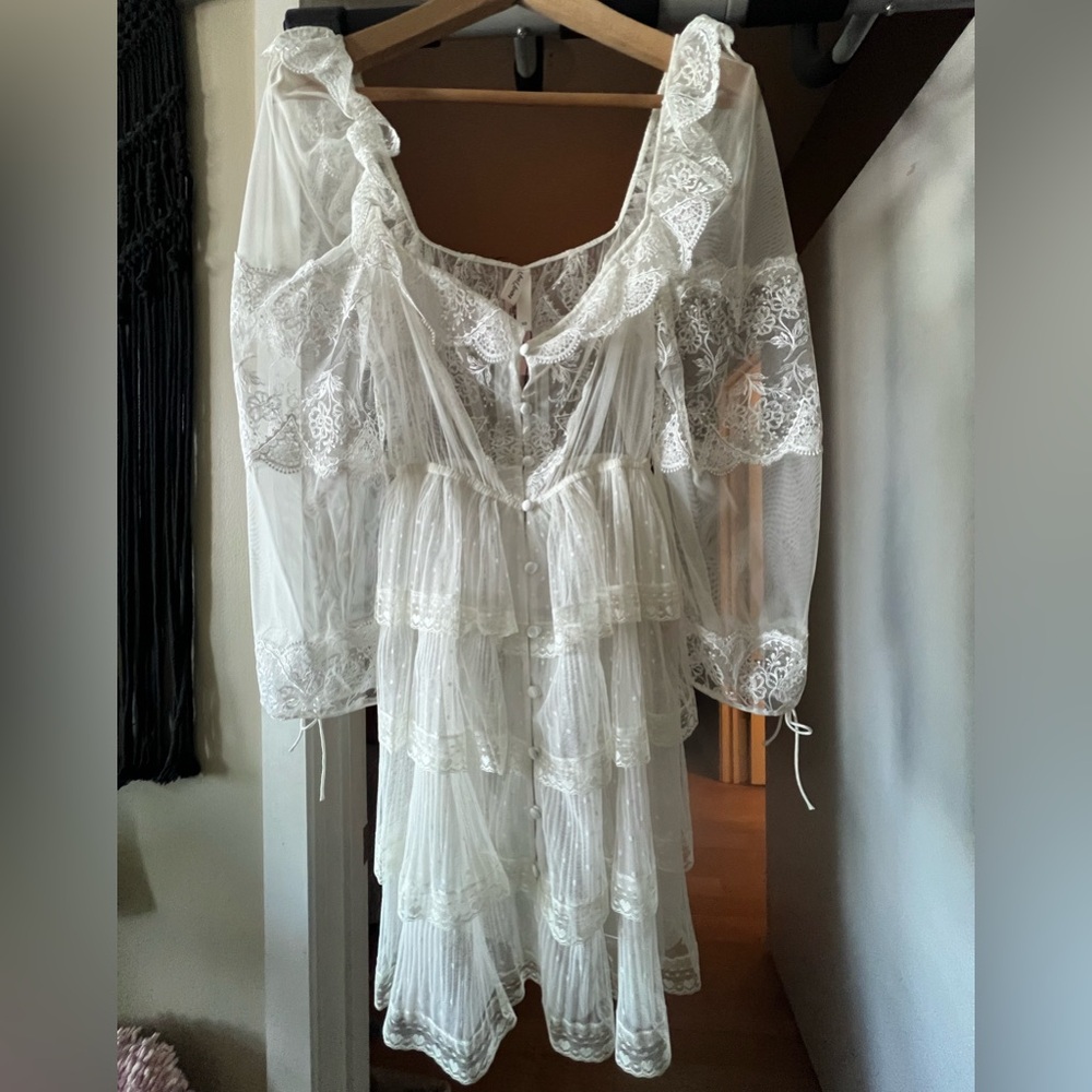 For Love & Lemons Women's White Dress, XS